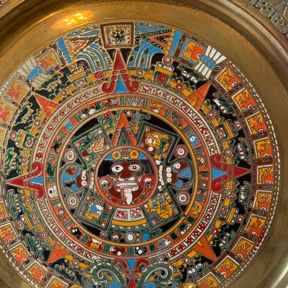 Intricate Gold and Multicolor Wall Decor Plate